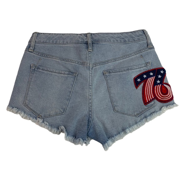 Mossimo High Rise Patriotic Denim Shorts Size 4/ 27 - Picture 3 of 7